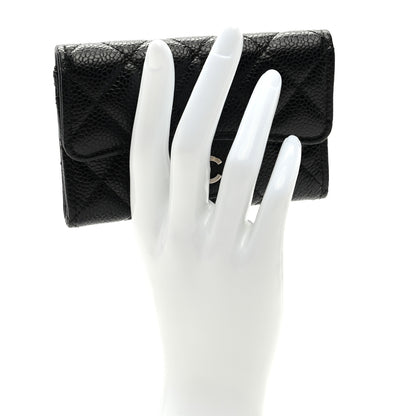 Chanel Caviar Quilted Flap Card Holder Wallet Black 2 of 7