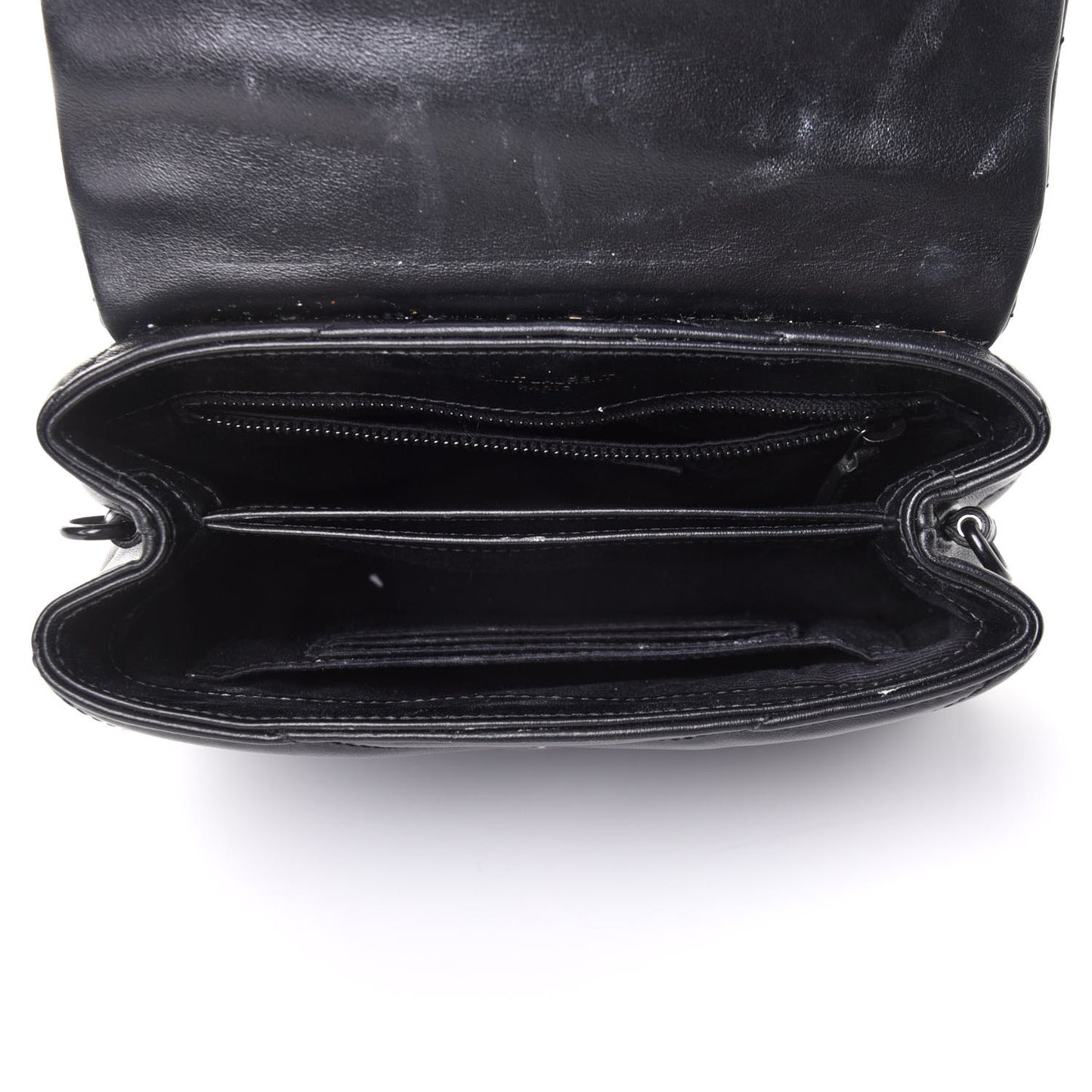 Calfskin Y Quilted Monogram Toy Loulou Crossbody Bag Black