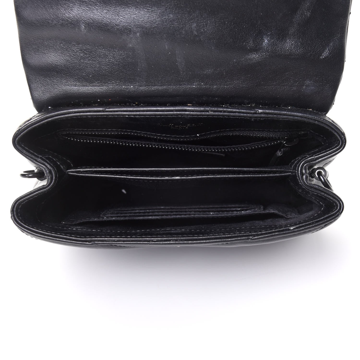 Saint Laurent Calfskin Y Quilted Monogram Toy Loulou Crossbody Bag Black 5 of 12