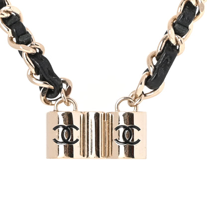 Chanel Metal Lambskin CC Airpods Necklace Gold Black 4 of 6