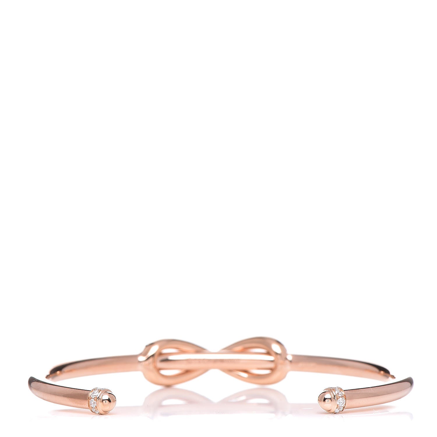 Tiffany 18K Rose Gold Diamond Infinity Cuff Bracelet 3 of 6
