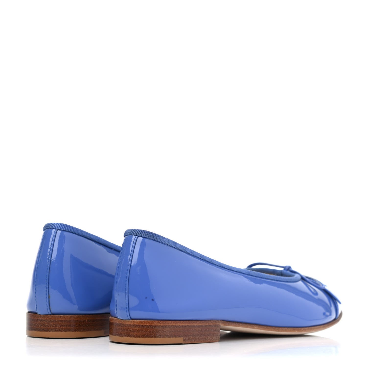 Chanel Patent Calfskin CC Cap Toe Ballerina Flats 36.5 Blue 3 of 4
