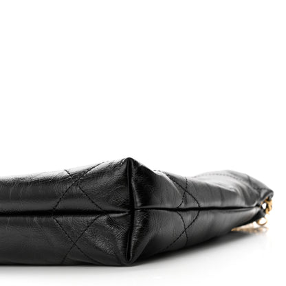 Chanel Shiny Crumpled Calfskin Quilted Pearl Mini Chanel 22 Black 19 of 21