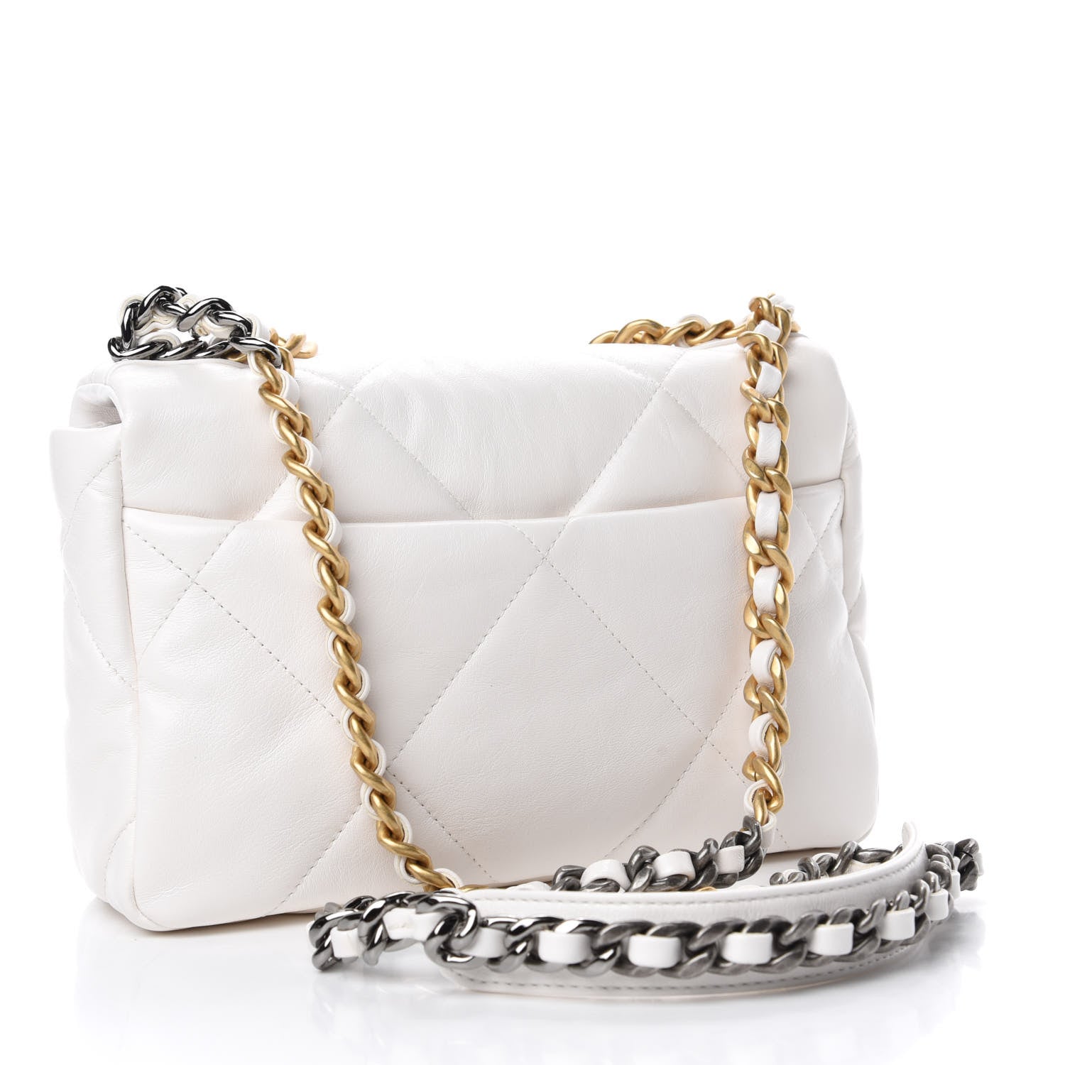 Chanel Lambskin Quilted Medium Chanel 19 Flap White 3 of 11