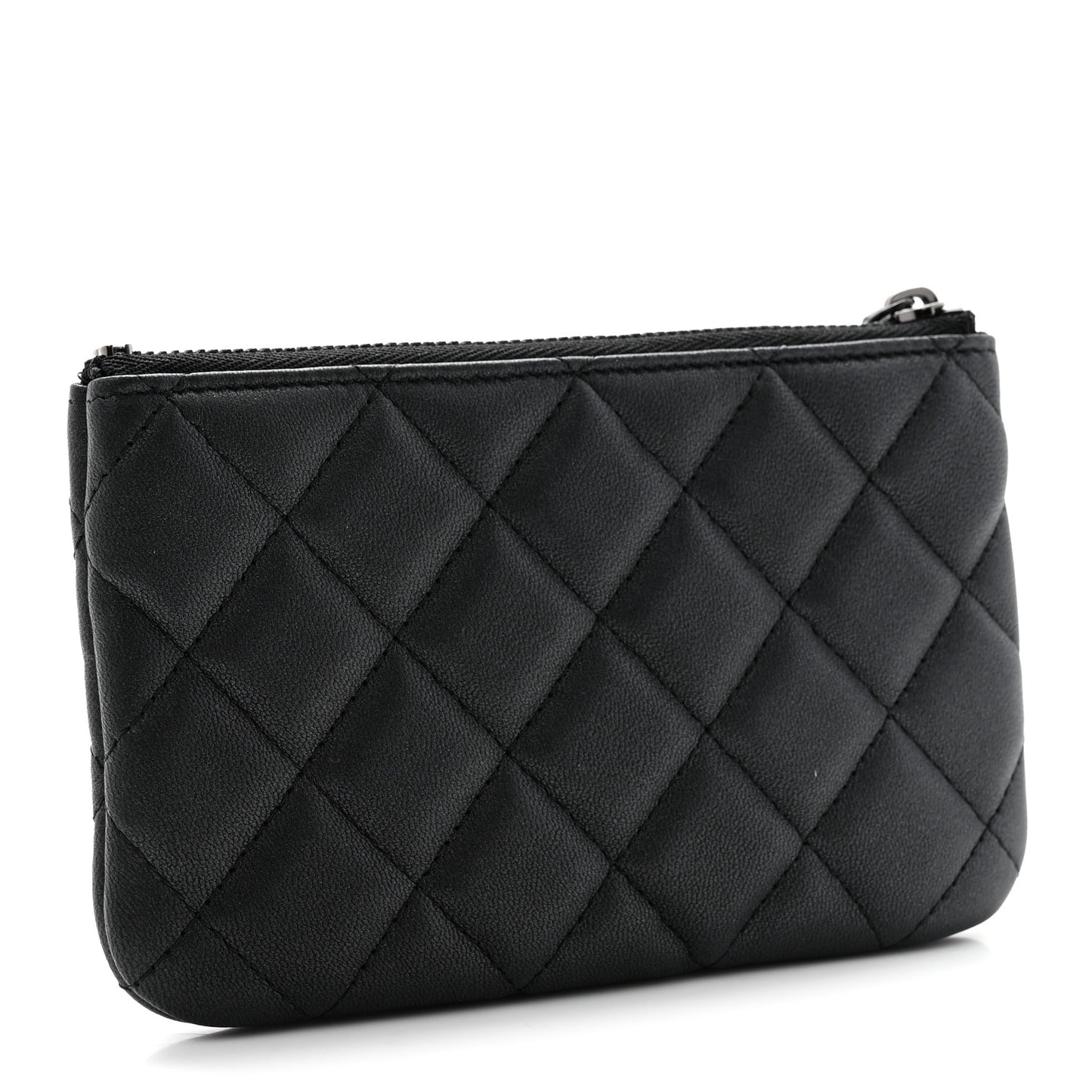 Pearly Lambskin Quilted Small Cosmetic Case So Black