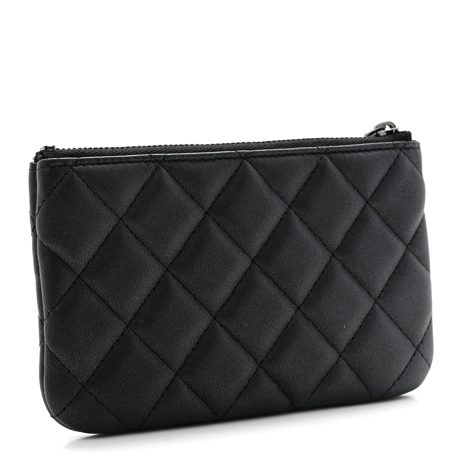 Chanel Pearly Lambskin Quilted Small Cosmetic Case So Black 3 of 8