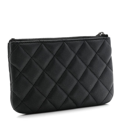Chanel Pearly Lambskin Quilted Small Cosmetic Case So Black 3 of 8