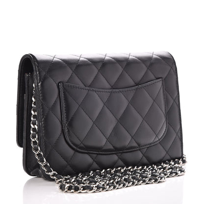 Chanel Lambskin Quilted Wallet On Chain WOC Black 3 of 9