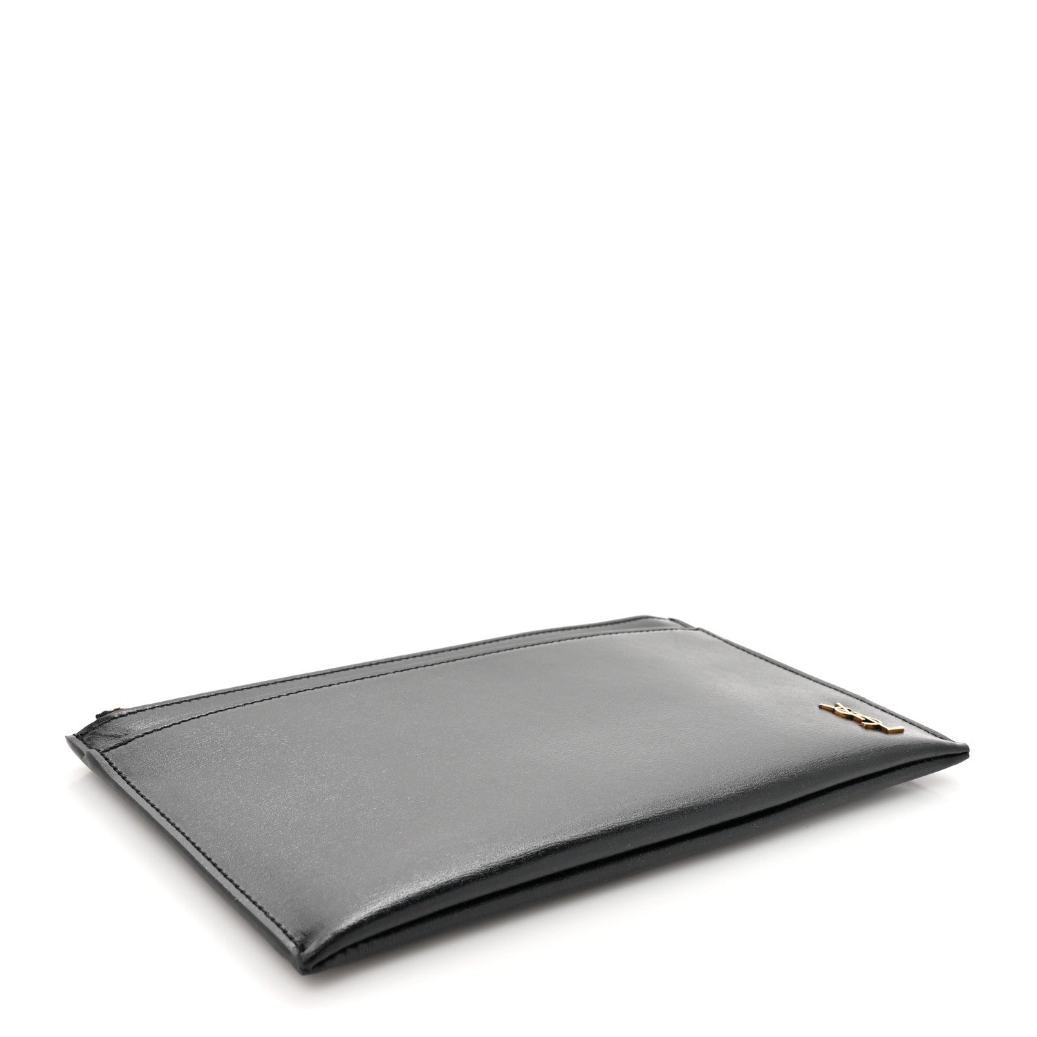 Saint Laurent Smooth Calfskin Monogram Bill Pouch Black 4 of 8