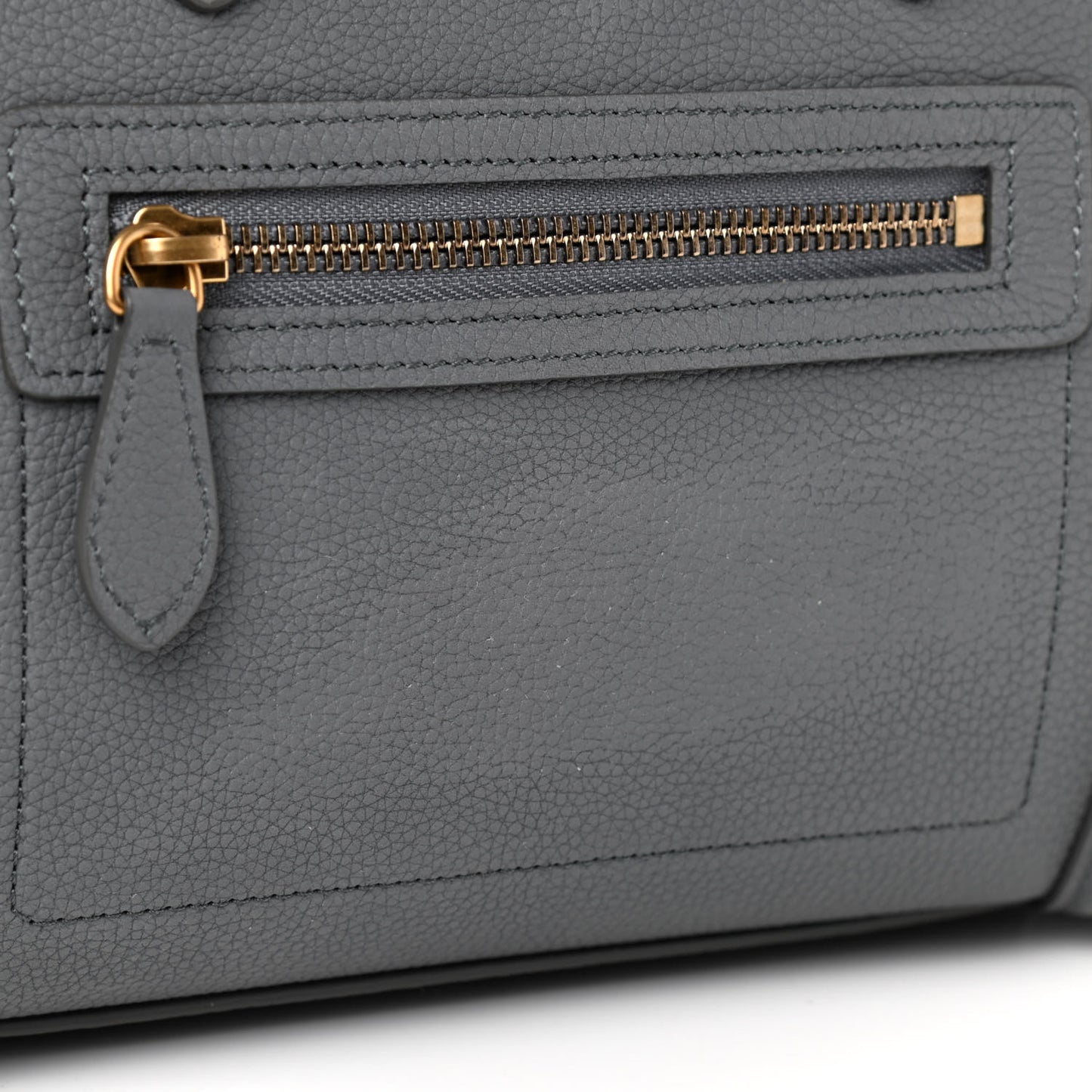 Baby Drummed Calfskin Micro Luggage Kohl