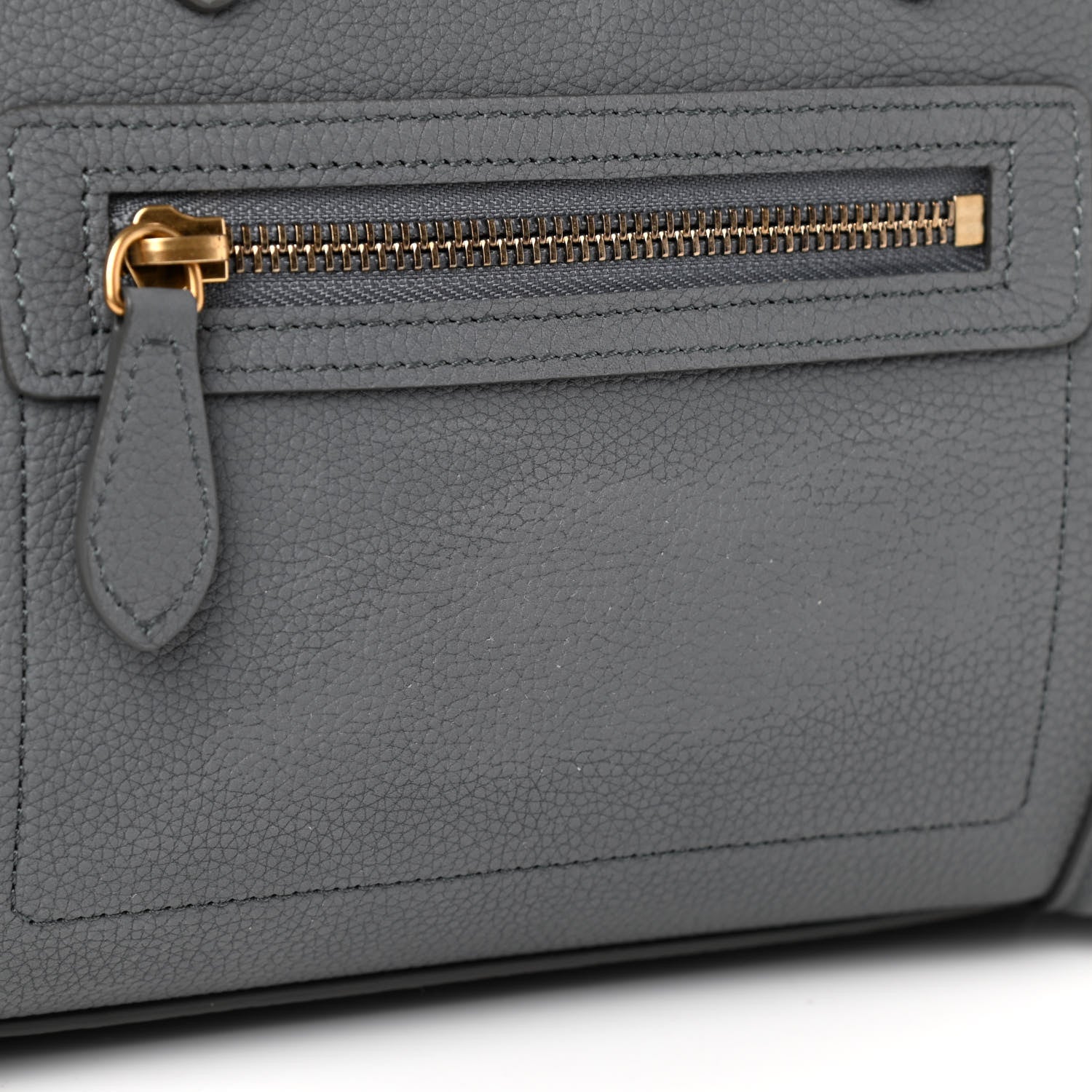 Celine Baby Drummed Calfskin Micro Luggage Kohl 12 of 12