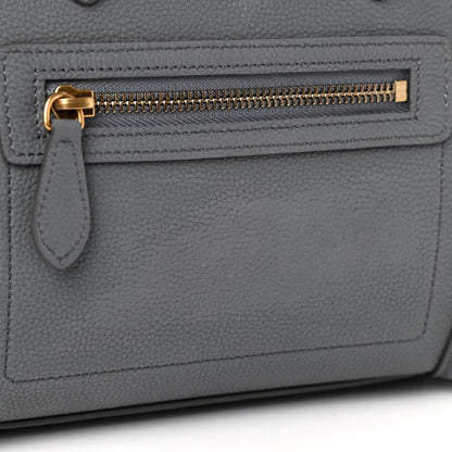 Celine Baby Drummed Calfskin Micro Luggage Kohl 12 of 12