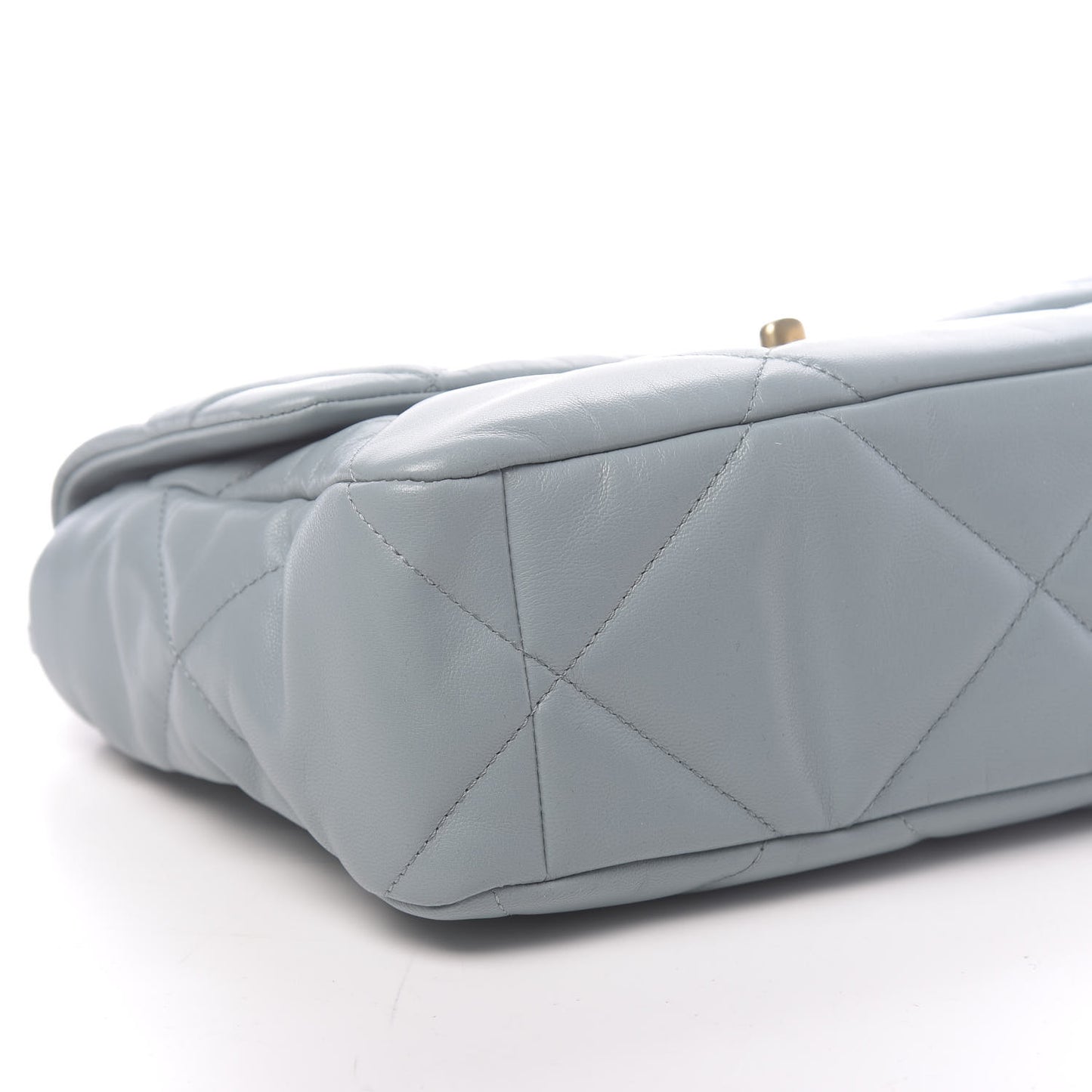 Goatskin Quilted Large 19 Flap Blue