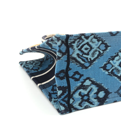 Christian Dior Canvas Embroidered Paisley Medium Book Tote Blue Multicolor 9 of 12