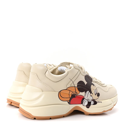 Gucci X DISNEY Calfskin Mickey Mouse Womens Rhyton Sneakers 40 Ivory 5 of 9