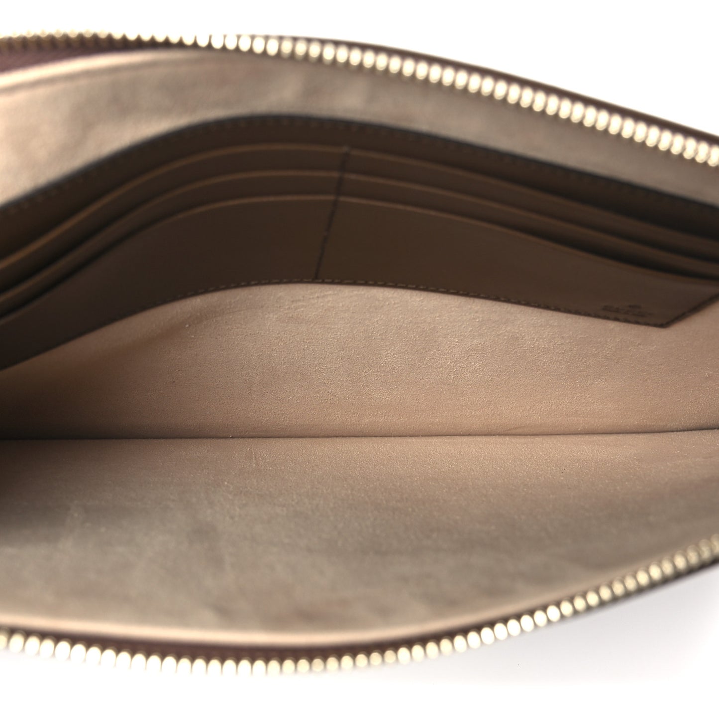 GG Supreme Monogram Azalea Calfskin Retro Interlocking G Wristlet Pouch Beige Ebony Brown Sugar