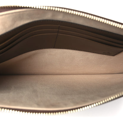 Gucci GG Supreme Monogram Azalea Calfskin Retro Interlocking G Wristlet Pouch Beige Ebony Brown Sugar 5 of 8