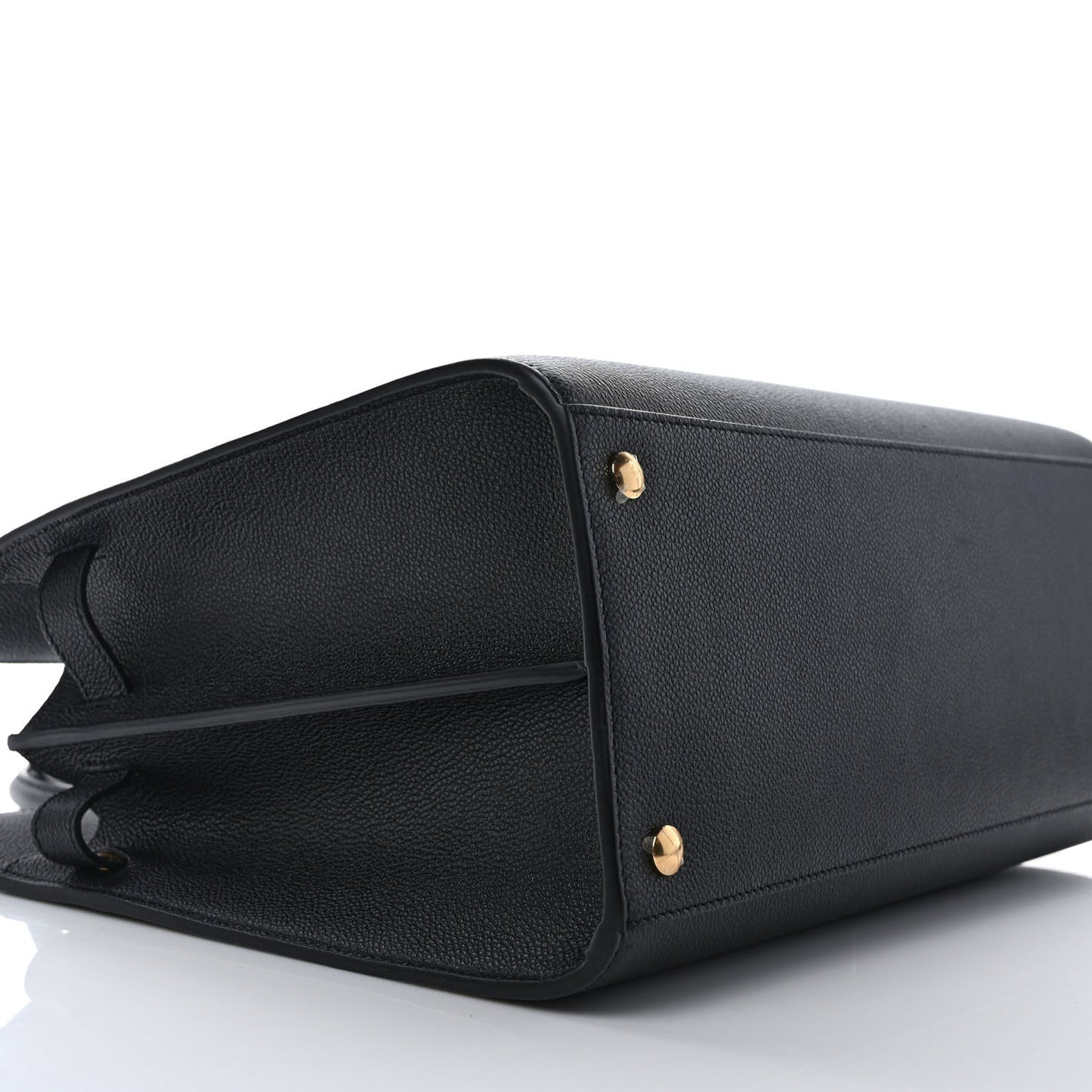 Grainy Calfskin Medium Title Bag Black