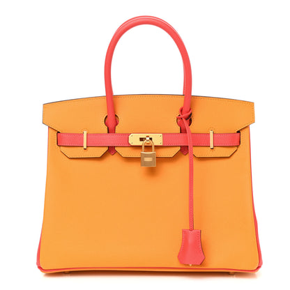 Hermes Epsom Horseshoe Birkin 30 Jaune D'Or Rose Jaipur 1 of 10