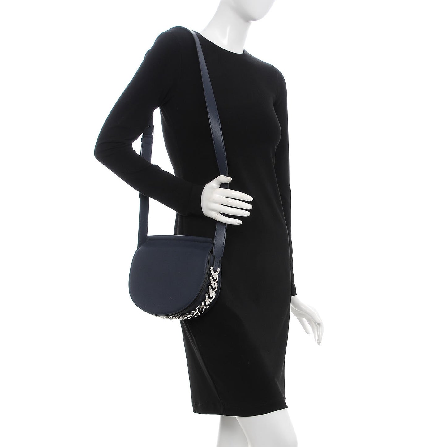 Calfskin Mini Infinity Saddle Bag Night Blue