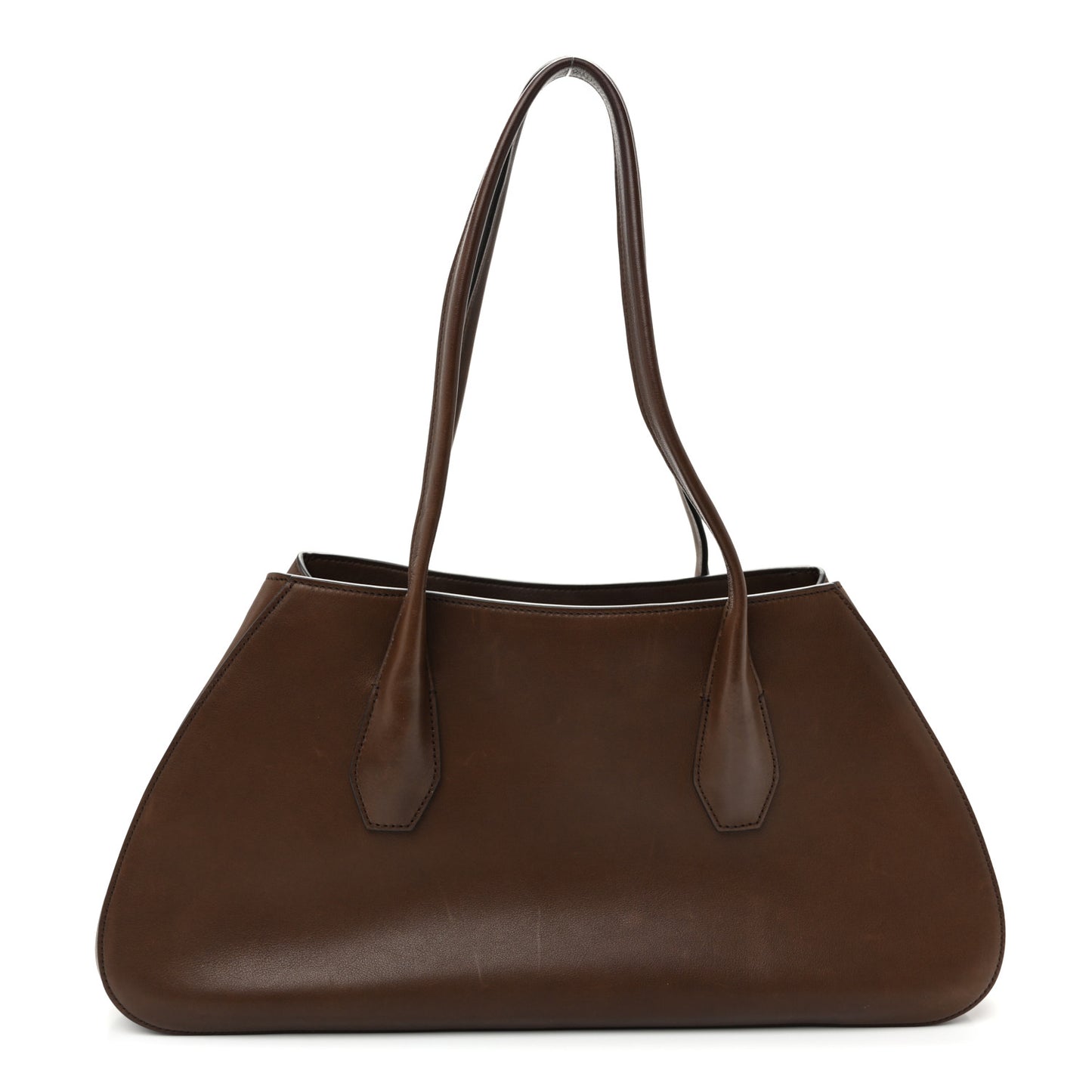 Polished Saddle Calfskin Alger Shoulder Bag Deep Brown