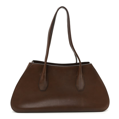 The Row Polished Saddle Calfskin Alger Shoulder Bag Deep Brown 1 of 9