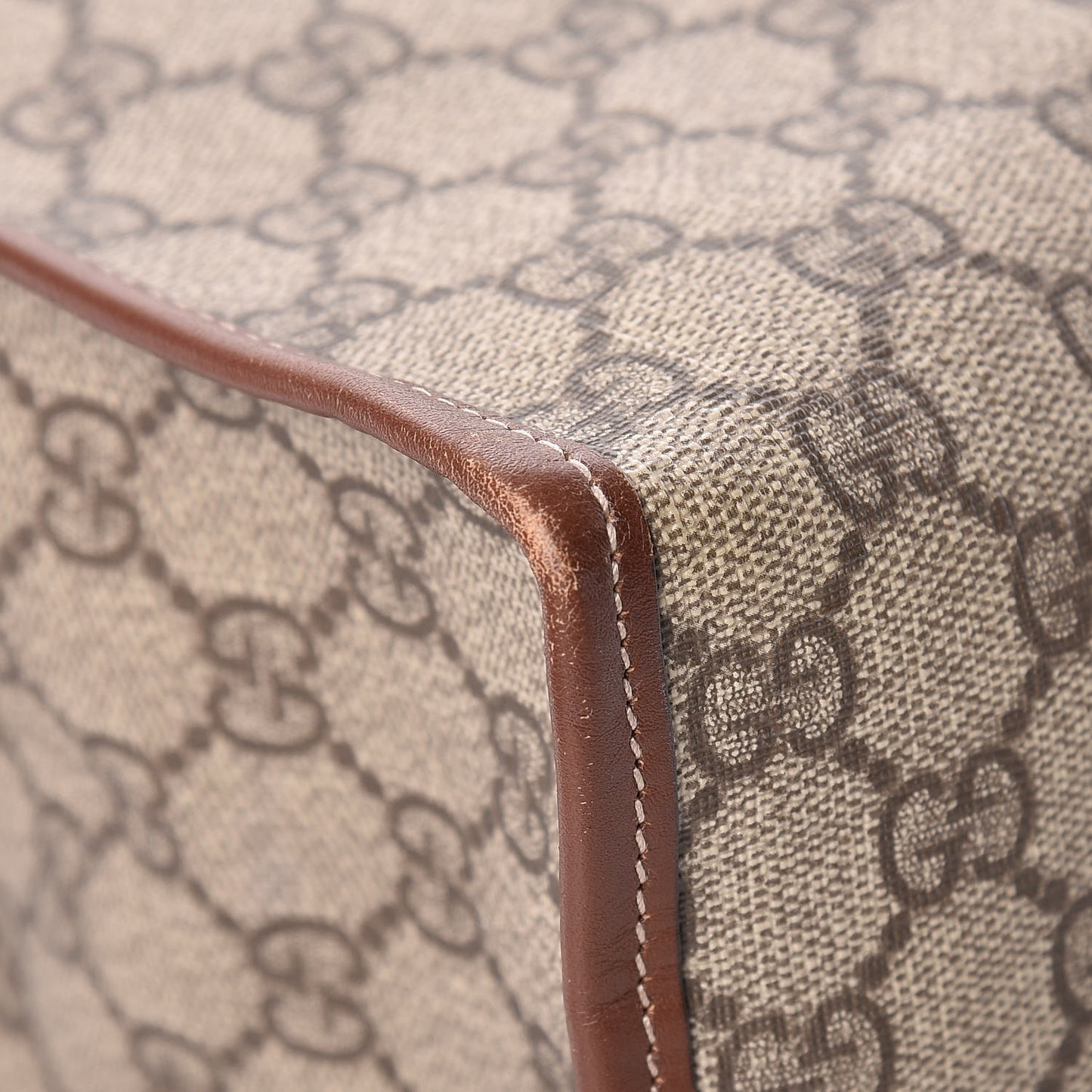 GG Plus Monogram Small Signature Web Loop Vertical Tote Light Brown