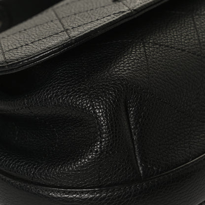 Chanel Grained Calfskin Stitched Messenger Flap Bag Black 12 of 13