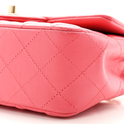 Chanel Lambskin Quilted Studded Mini Rectangular Flap Pink 10 of 12