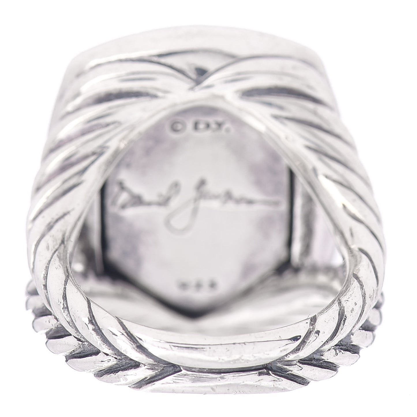 Sterling Silver Diamond Black Orchid 20mm Albion Ring 54 6.75