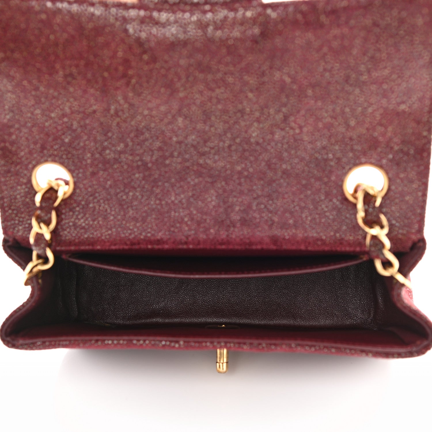 Chanel Iridescent Caviar Quilted Extra Mini Flap Burgundy 5 of 8