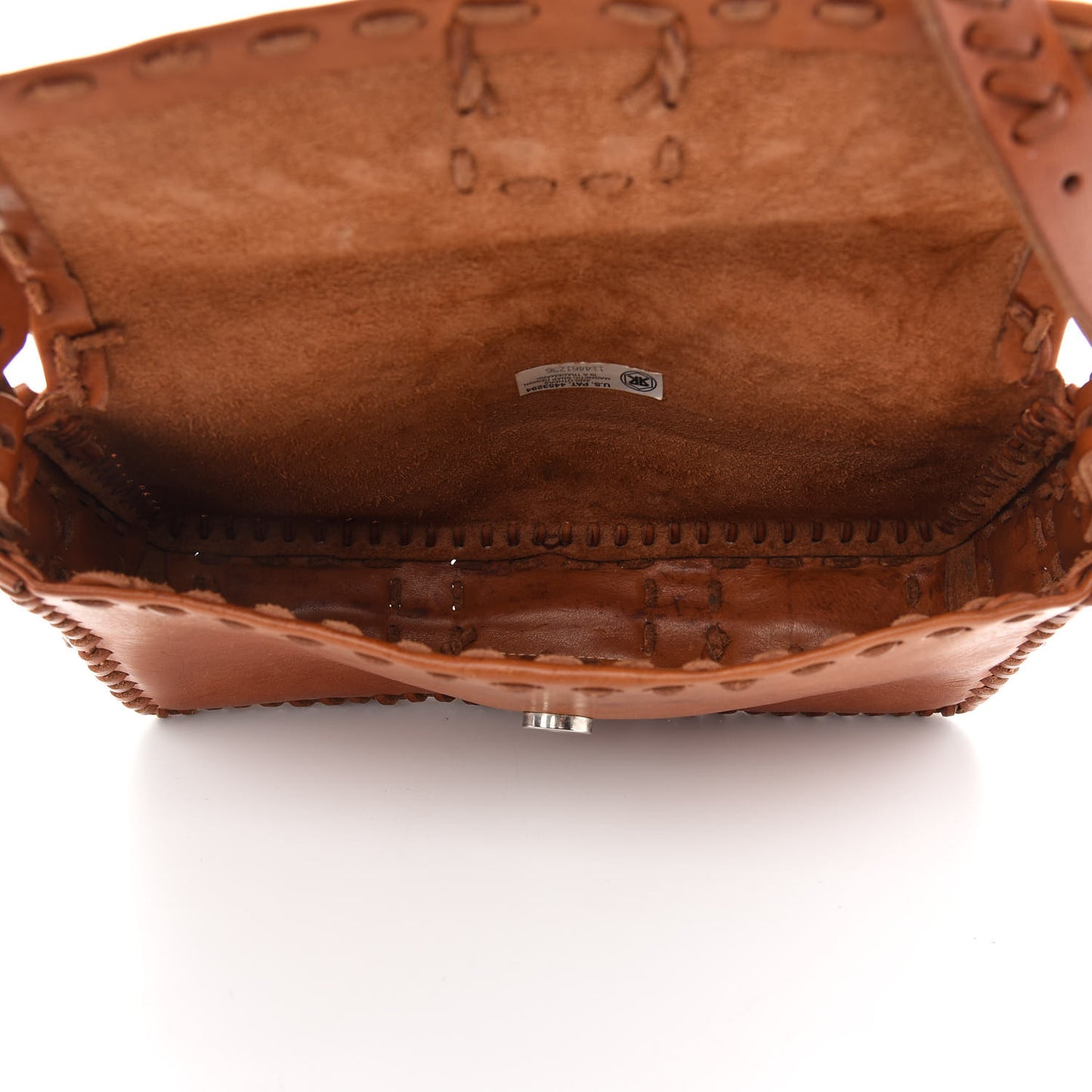 Calfskin Whipstitch Baguette Brown