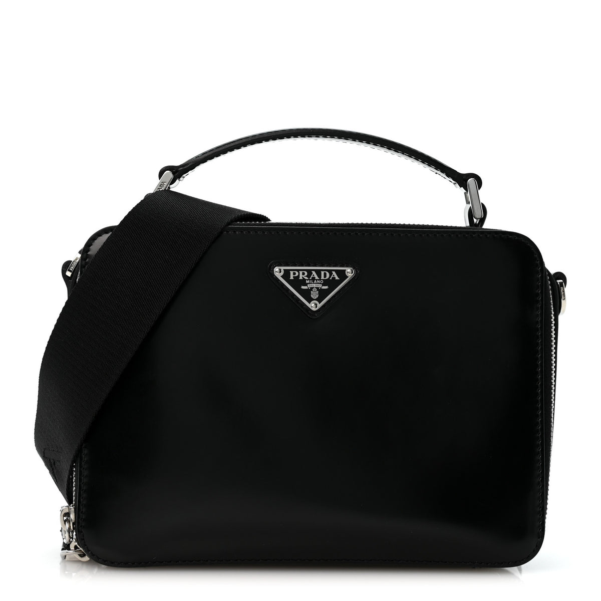 Spazzolato Medium Brique Crossbody Bag Black
