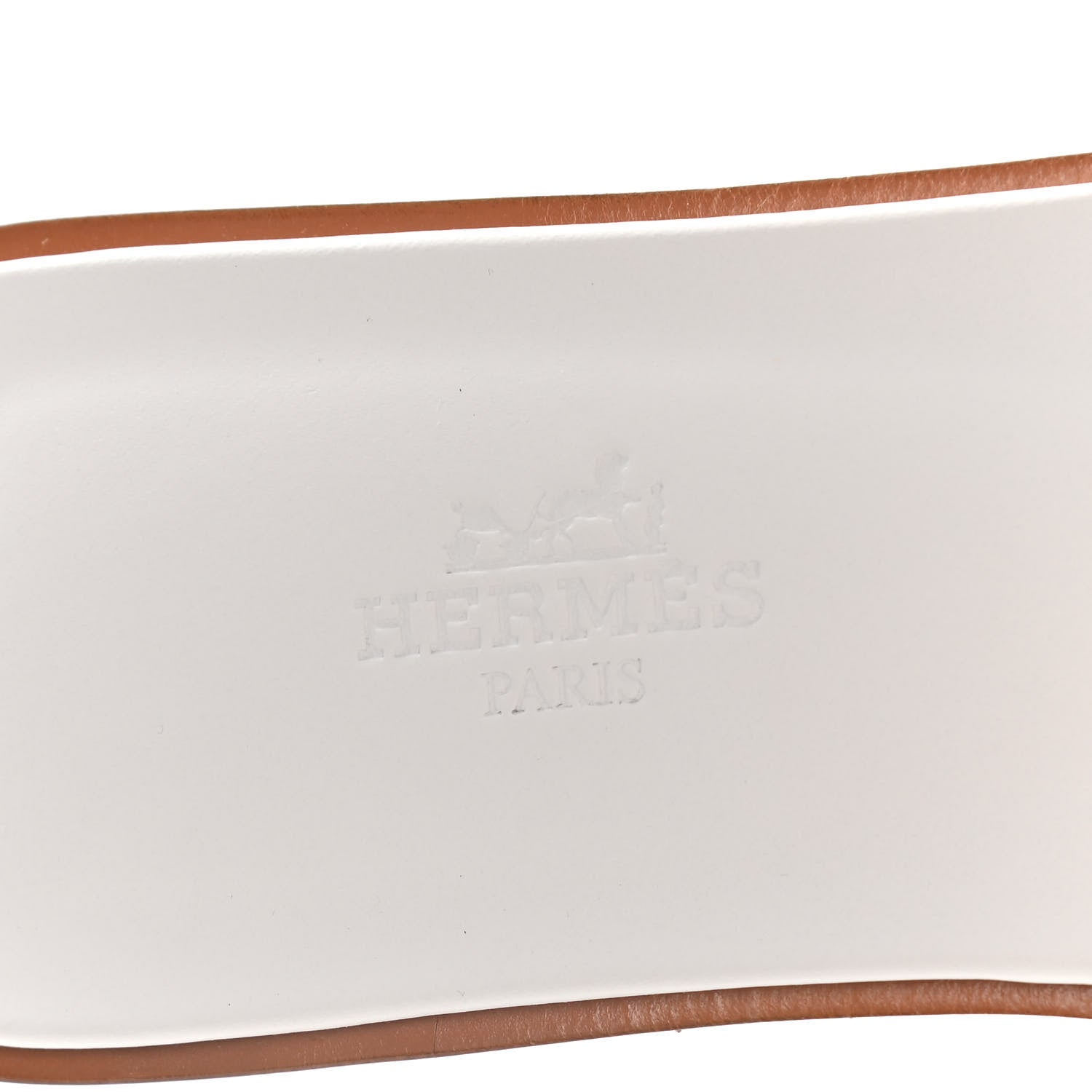 Hermes Box Calfskin Oran Sandals 37 White 10 of 11