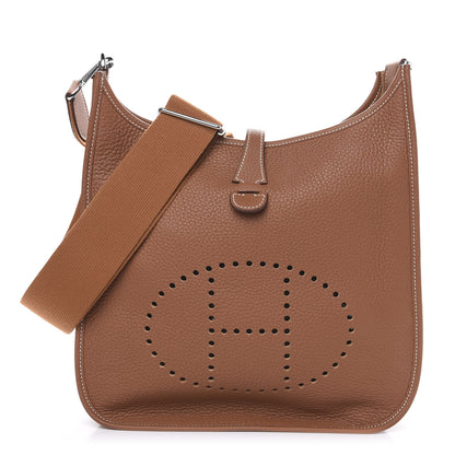 Hermes Taurillon Clemence Evelyne III PM Gold 1 of 10