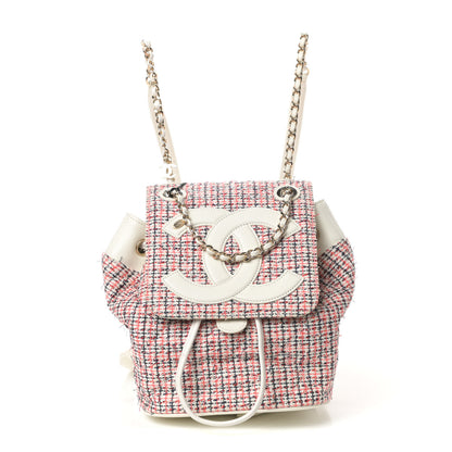 Chanel Tweed CC Mania Backpack Black Red White 1 of 10