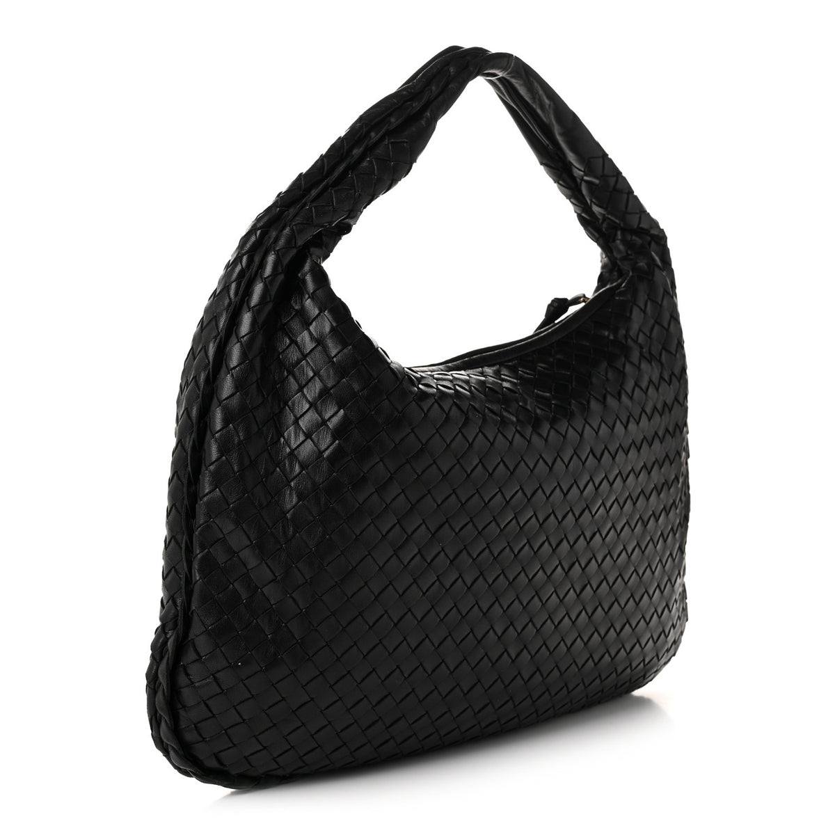 Nappa Intrecciato Medium Veneta Hobo Black