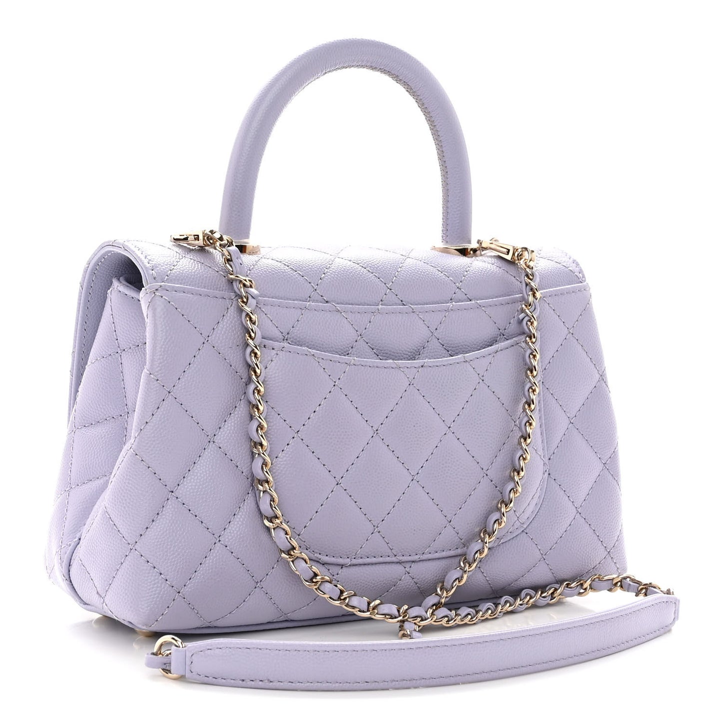 Caviar Quilted Mini Coco Handle Flap Light Purple