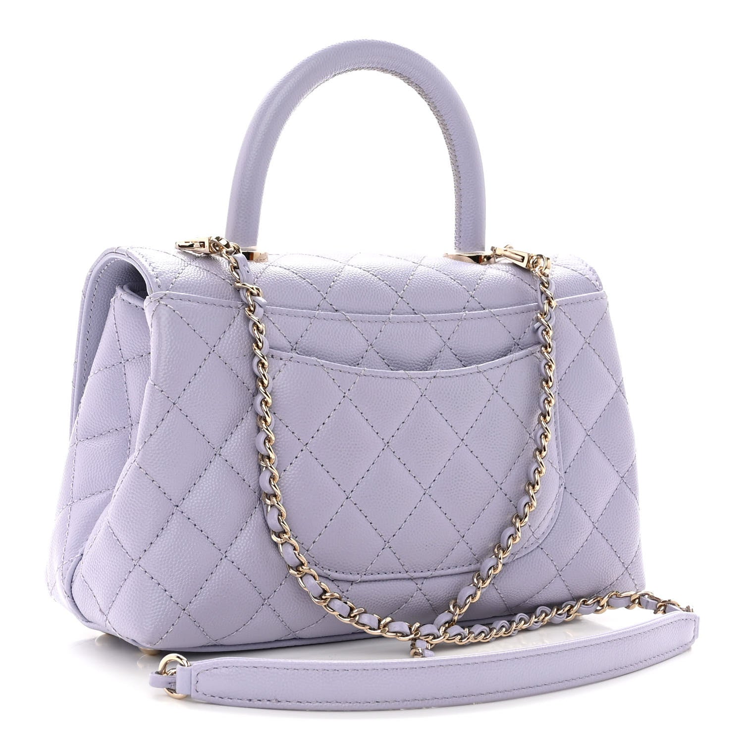 Chanel Caviar Quilted Mini Coco Handle Flap Light Purple 3 of 10