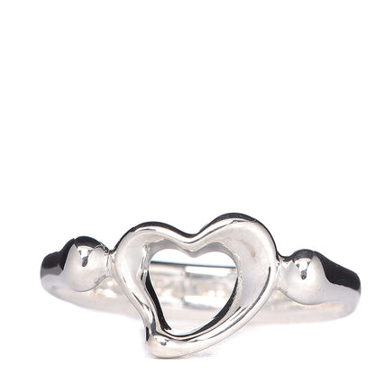 Tiffany Sterling Silver Elsa Peretti Open Heart Ring 47 4 1 of 5