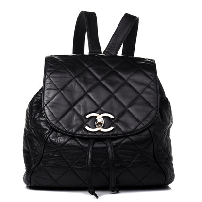 Chanel Crumpled Calfskin Quilted Backpack Black 1 of 17