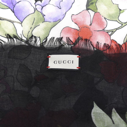 Gucci Wool Silk Rising Flowers Square Shawl White 3 of 4