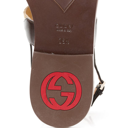 Gucci Original GG Canvas Web Interlocking G Womens Thong Sandals 36.5 Beige Ebony Vert Cocoa 8 of 10