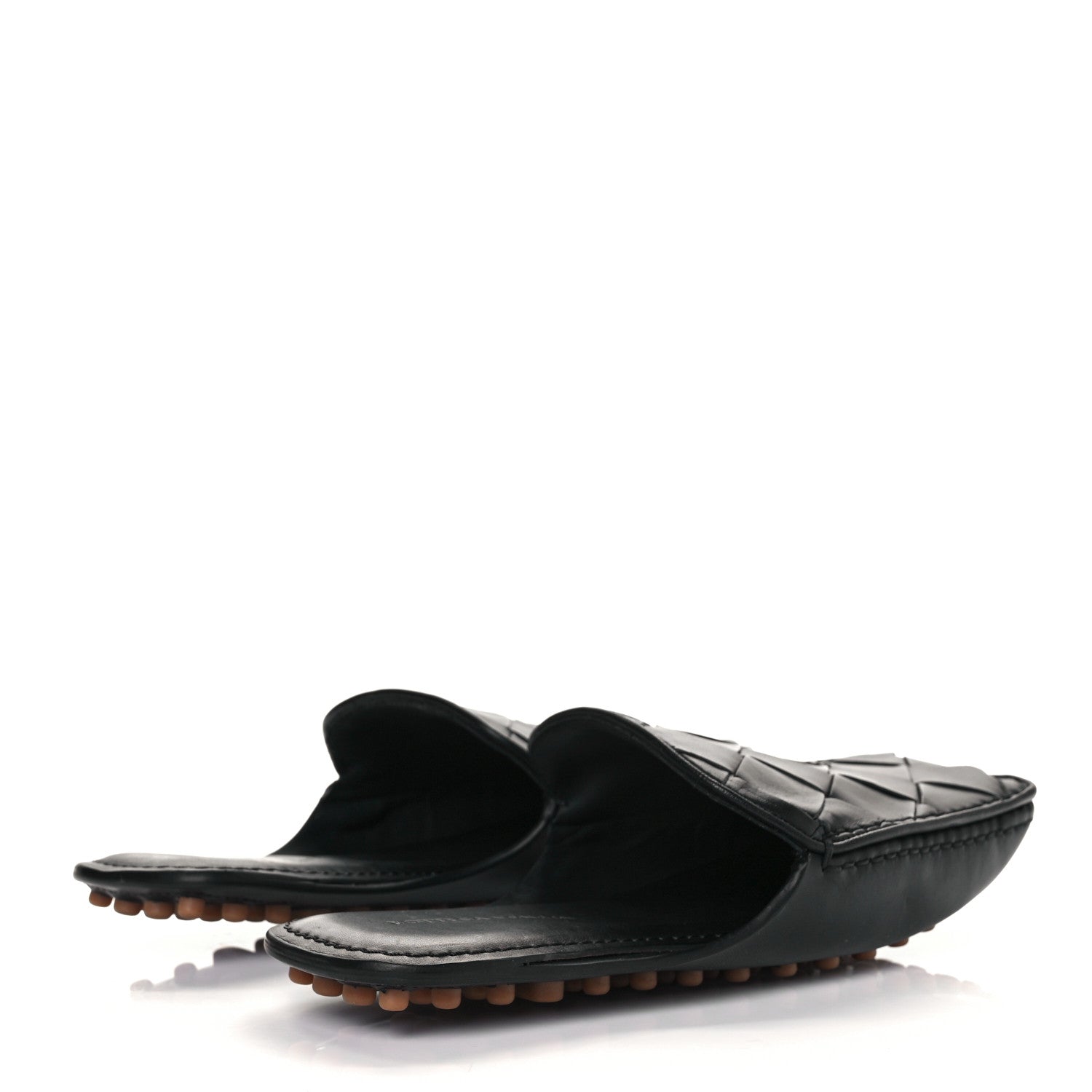 Bottega Veneta Nappa Maxi Intrecciato Flat Mules 38.5 Black 4 of 7