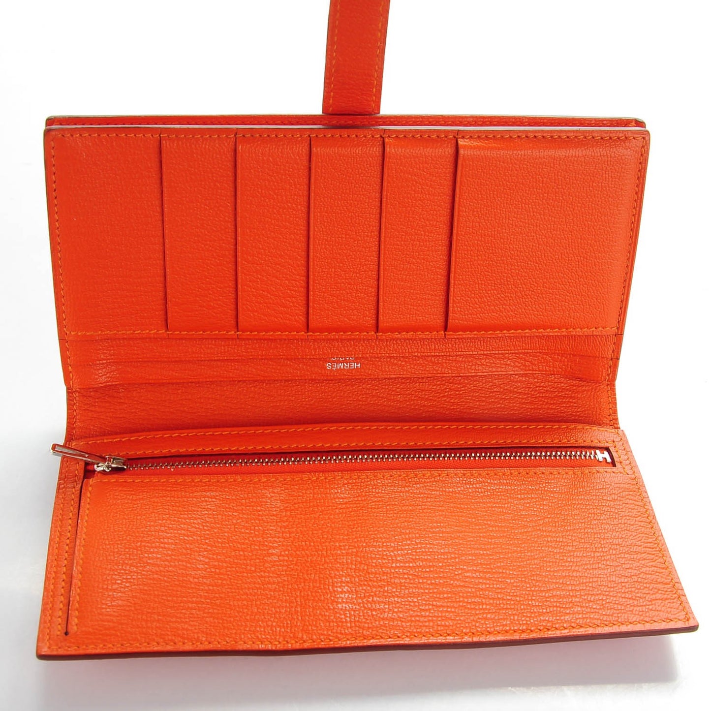 Chevre Mysore Bearn Gusset Wallet Orange