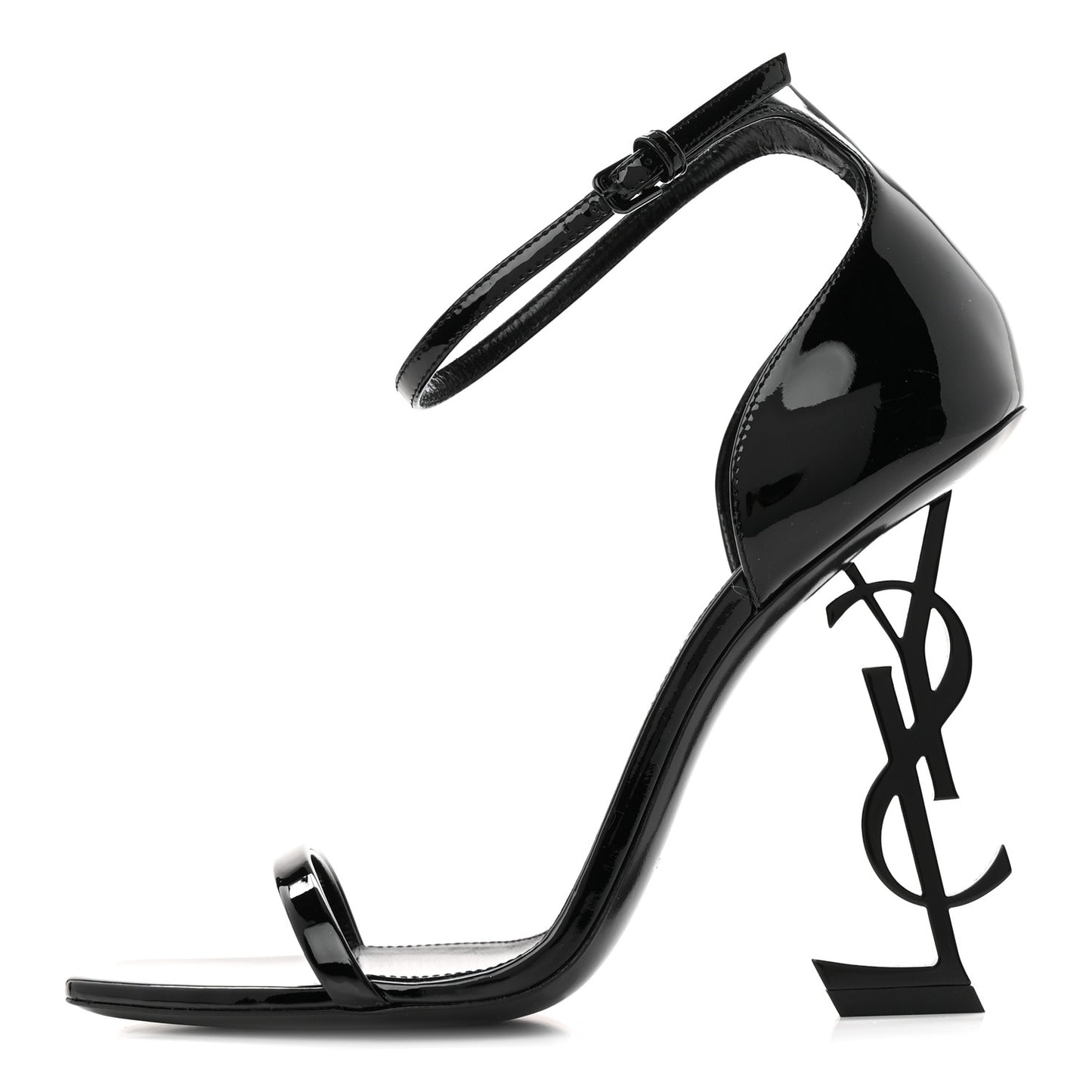 Patent Calfskin Opyum 110 Sandals 39 Black