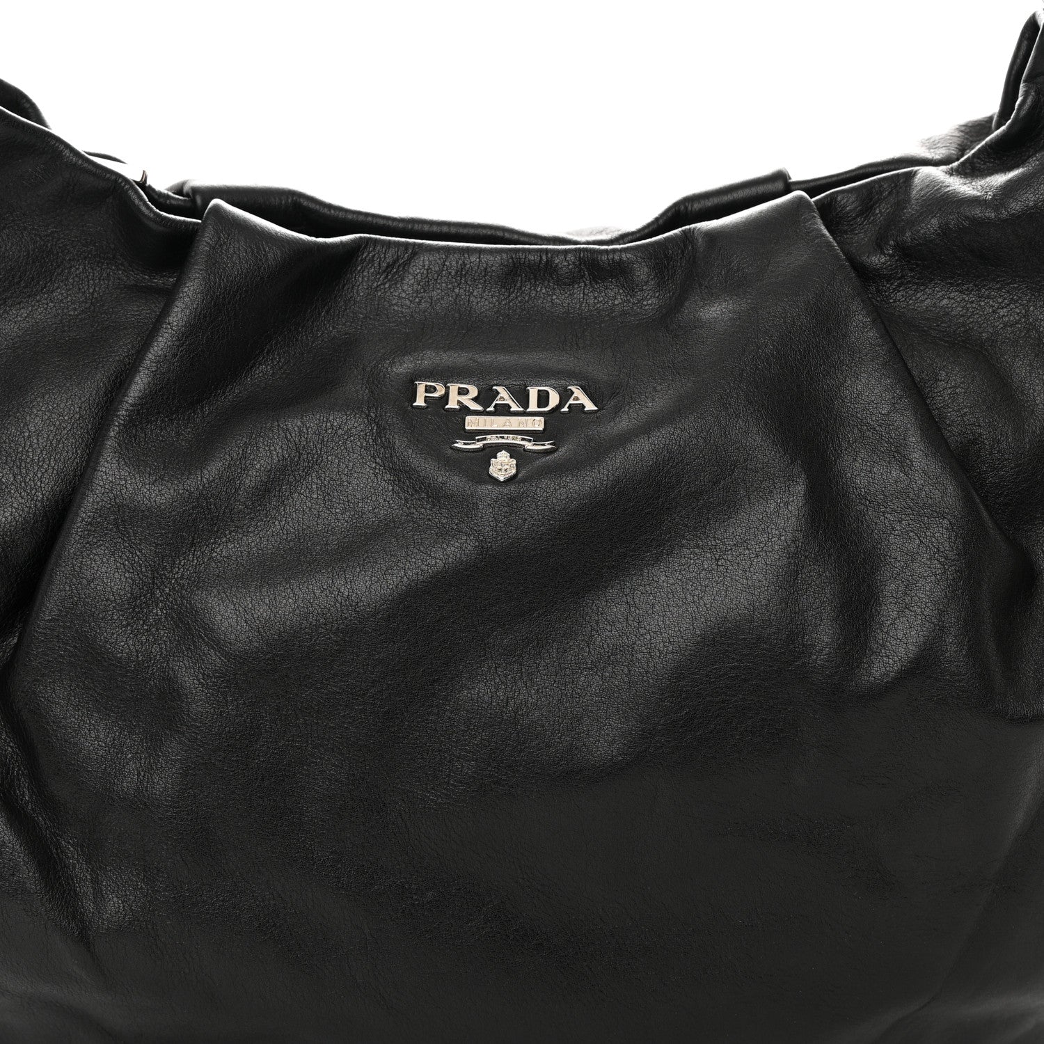 Prada Soft Calf Hobo Black 9 of 13
