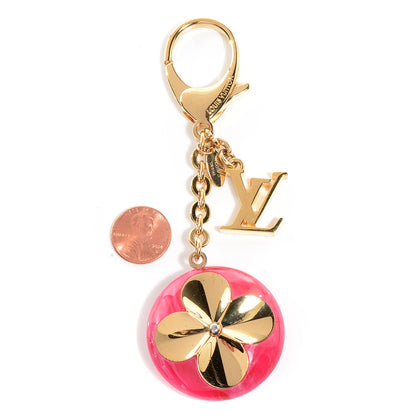 Louis Vuitton Acetate Hollow Flower Bag Charm Fuchsia 2 of 5