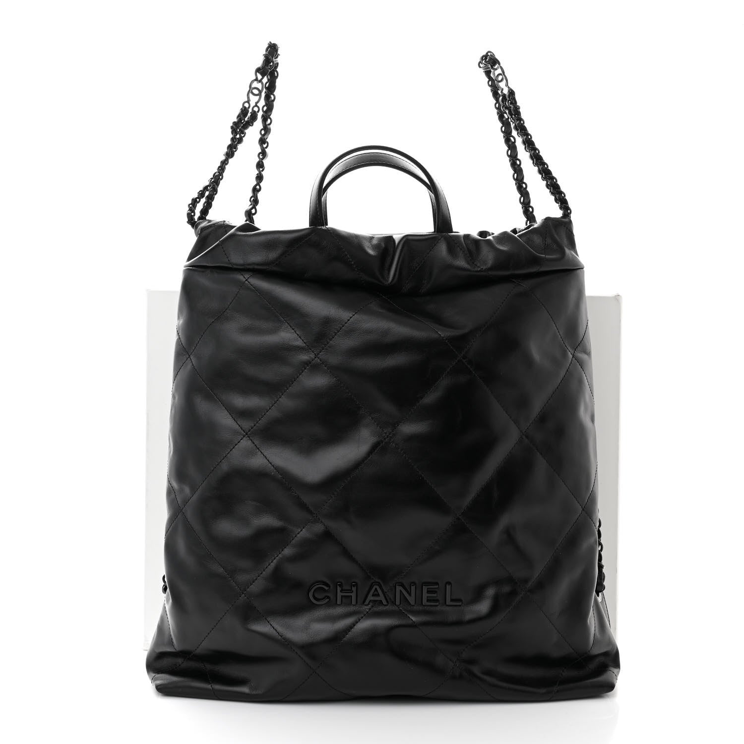 Chanel Shiny Calfskin Quilted Chanel 22 Backpack So Black 11 of 11