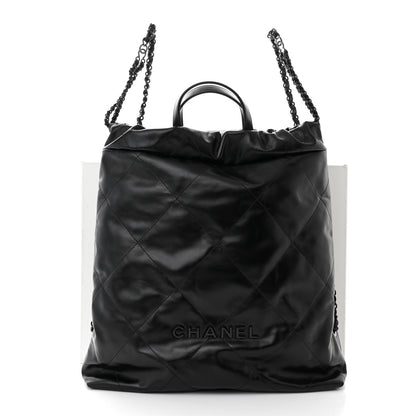 Chanel Shiny Calfskin Quilted Chanel 22 Backpack So Black 11 of 11
